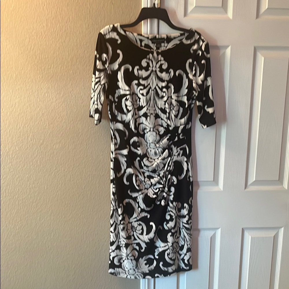 Connected Black and White Patterned Dress 10